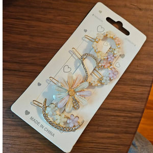 NEW! Romantic Pastel Fairy Floral Hairclip / Scarf Clips Set of 4 Clips